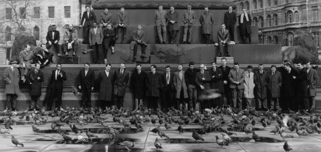 39 Jazz Musicians (including George Melly & Dudley Moore), Trafalgar Square, London, 1962