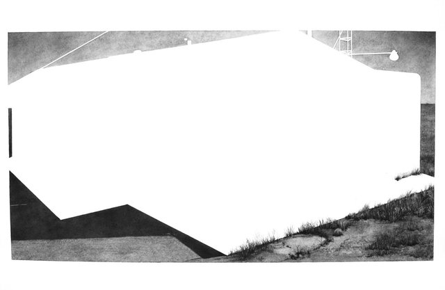 S Frantz, Terlingua Store, 2012, graphite on paper, 22 in x 30 in
