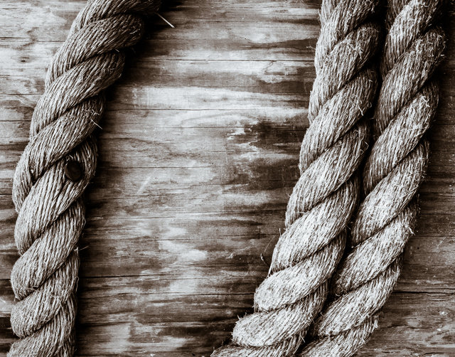Detail from a rope fence,