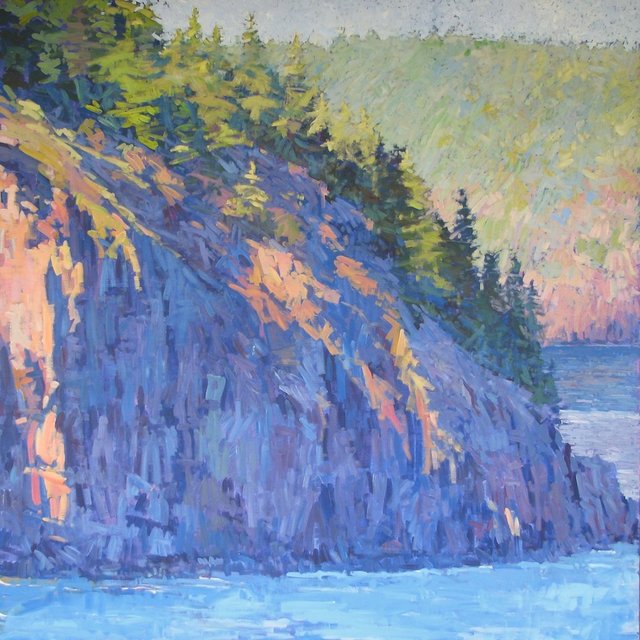 Bald Porcupine Island Into Early Evening, Acrylic on Canvas, 72" x 72"