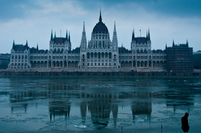 Budapest's Parliament during the winter