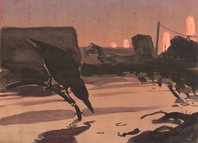 Heron Hunts 22 x 28"