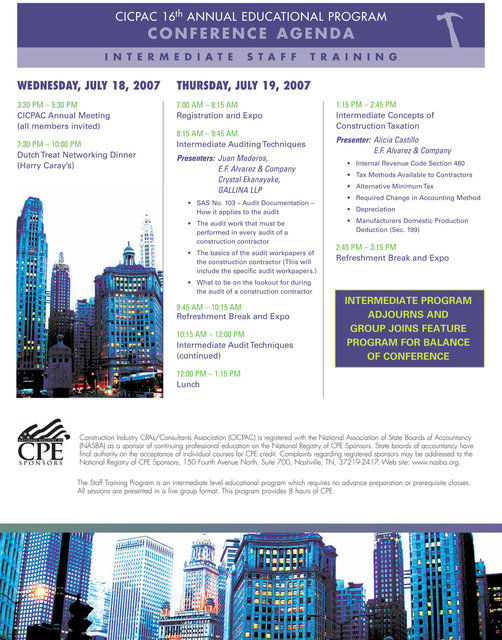 2007 CICPAC Conference Brochure