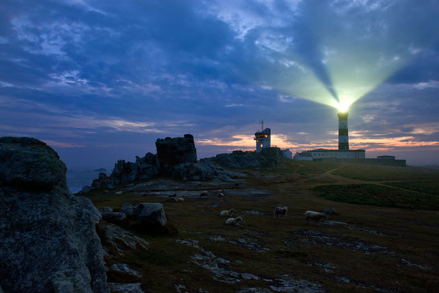 Ouessant, pointe de Pern, phare de Créac'h, Finistère