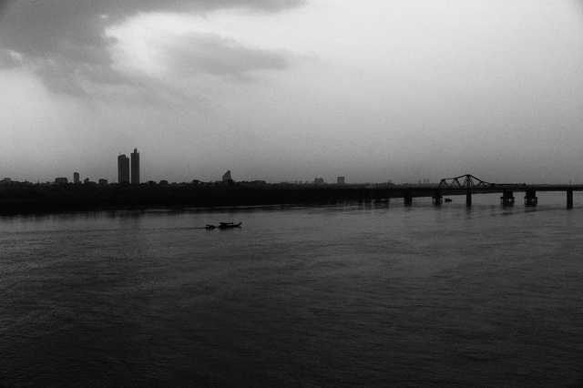 View of Hanoi and the Long Bien Bridge