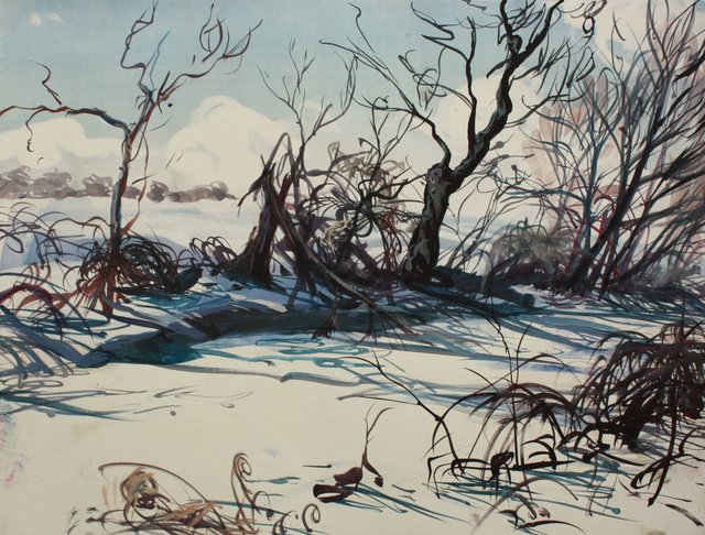 Winter Stream    22 x 29"