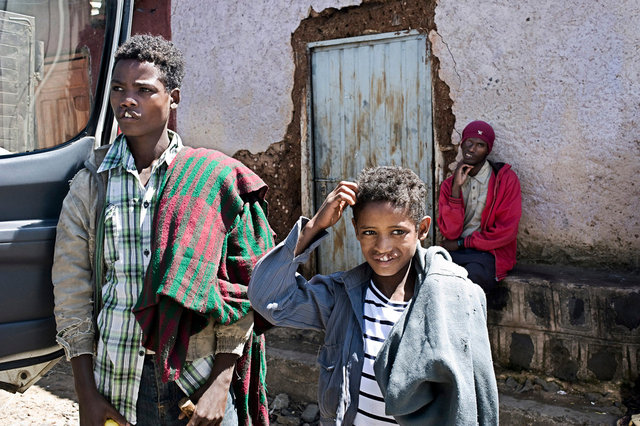 Addis Abeba, Ethiopia, Patients heading to the mission site to receive surgery