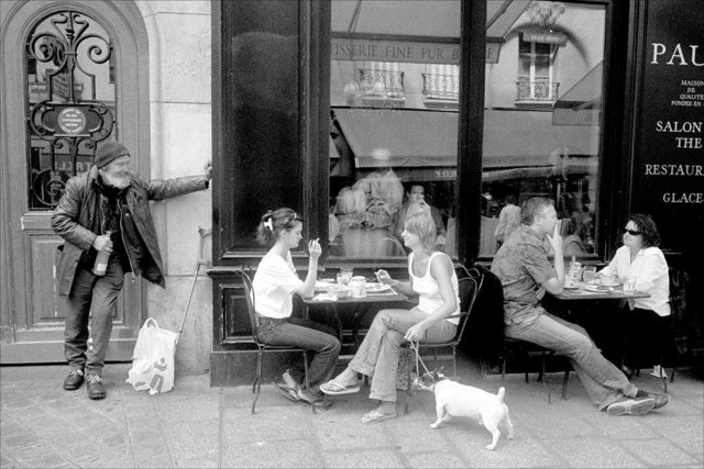 Outside a Café