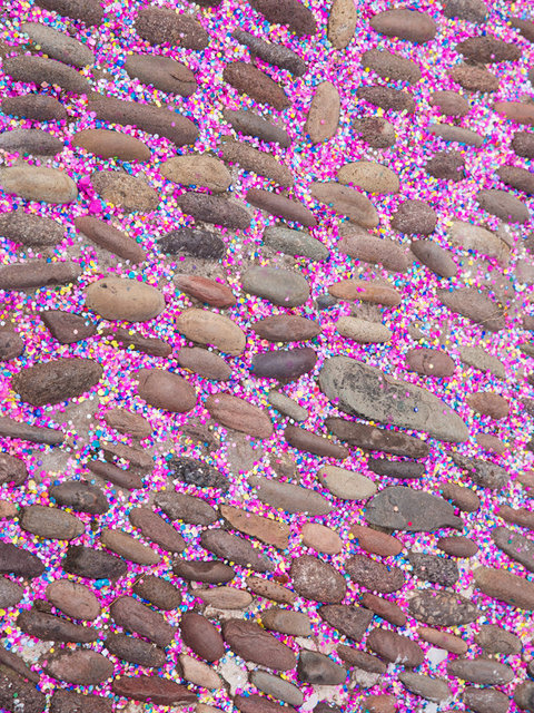 confetti outside the church of andahuaylilas