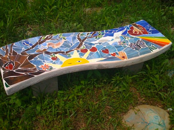 Memorial mosaic bench 2009