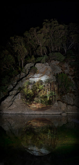 Nicole Welch Apparitions #2, Projection - Fern Tree Gully in the Dandenong Ranges, 1857, Eugene von Guerard