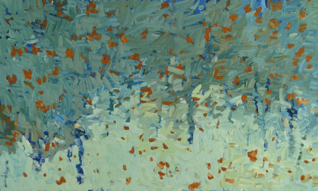 Orchard Keeping, Acrylic on Canvas, 36 x 60 in.