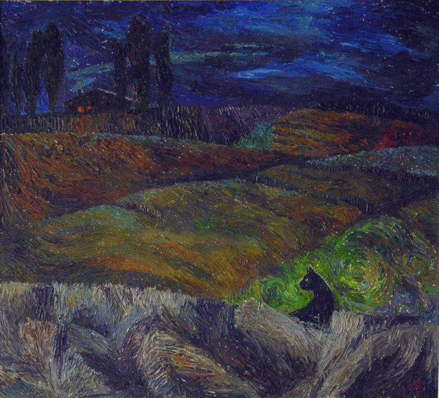 Nocny wiatr 75x70 olej płótno 2012