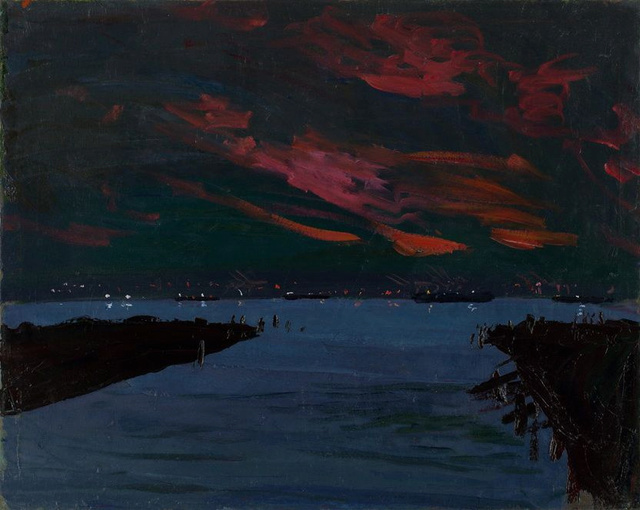 Twilight, Sunset Park Docks 32 x 38"
