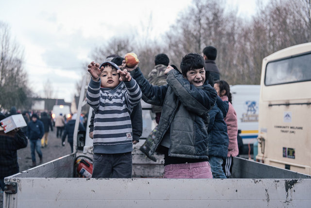 Grande-Synthe refugee camp.