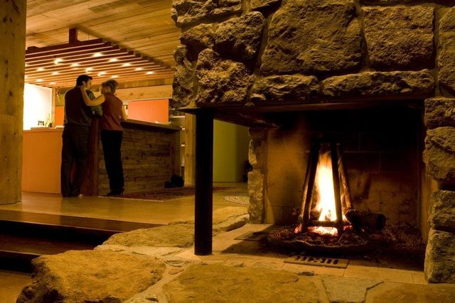 "Lowder House" interior, kitchen & fireplace