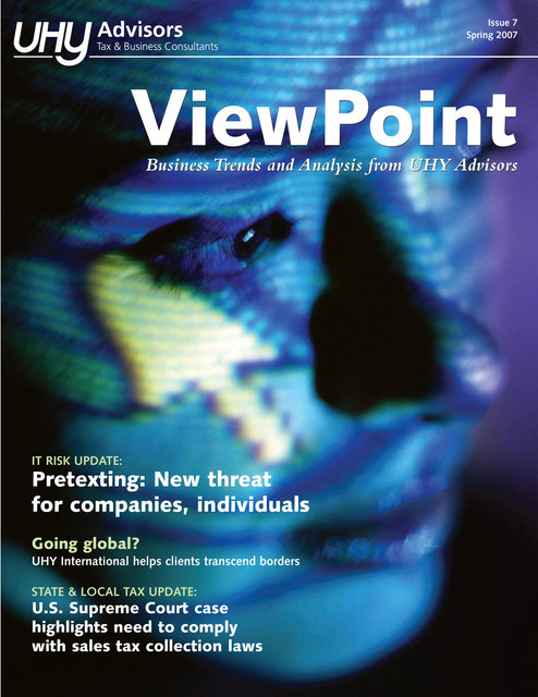 UHY Advisors ViewPoint custom newsletter