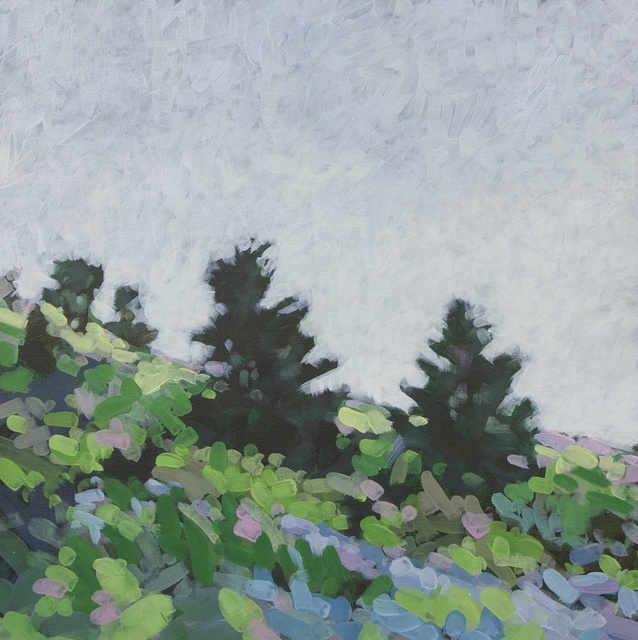 Two Pines, Prouts Neck, Acrylic on Canvas, 24 x 24 in.