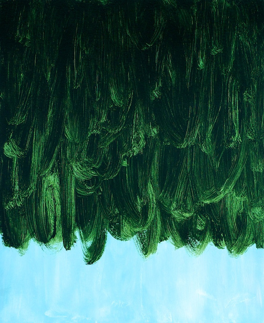 Deep Green Falling on Pale Blue, 2011.