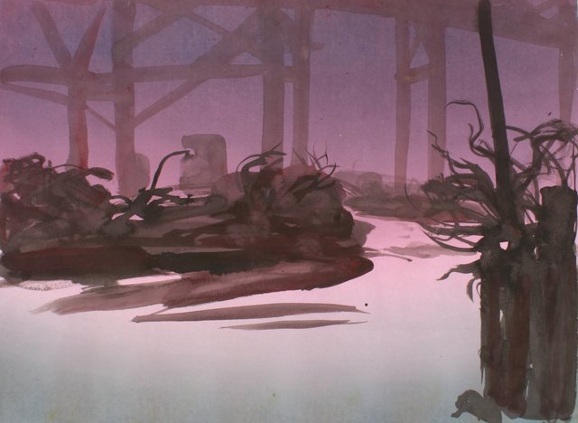 Train Trestles 22 x 29"