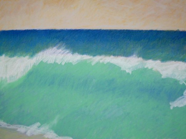 Wave, Kailua Beach, Pastel on Paper, 16 x 20 in.