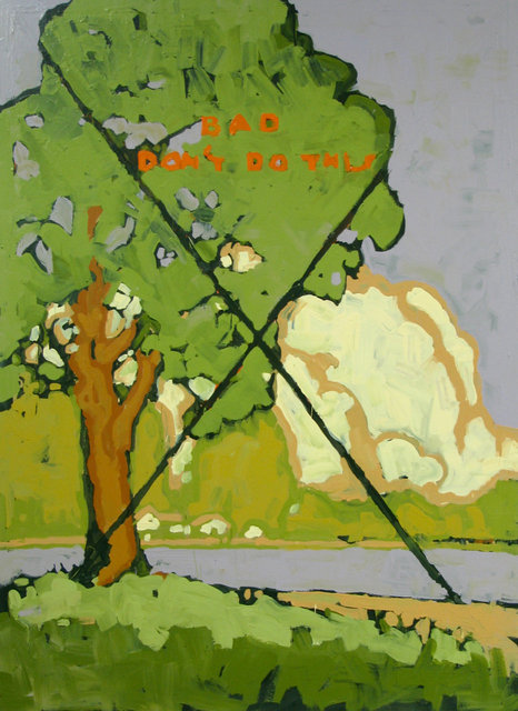 Bad Don't Do This, 2015, Latex on birch plywood panel, 66 x 48 in.