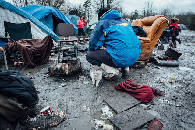 Grande-Synthe refugee camp.