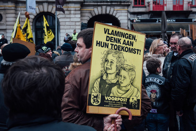 Pegida/Voorpost/Vlaams belang demonstration.