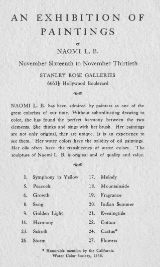 ROSE GALLERY REVIEW/NAOMI LEBRESCU/LOS ANGELES, 1937