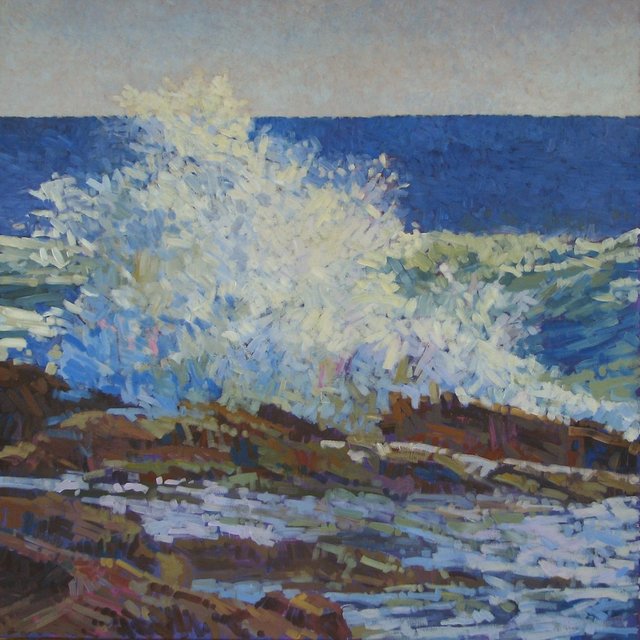 Morning Wave Near East Point, 2013, Acrylic on Canvas, 48 x 48 in.
