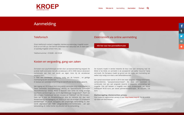 New website for Kroep-Psychotherapie Zwole