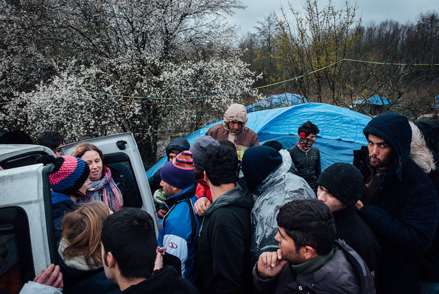 Grande-Synthe refugee camp.