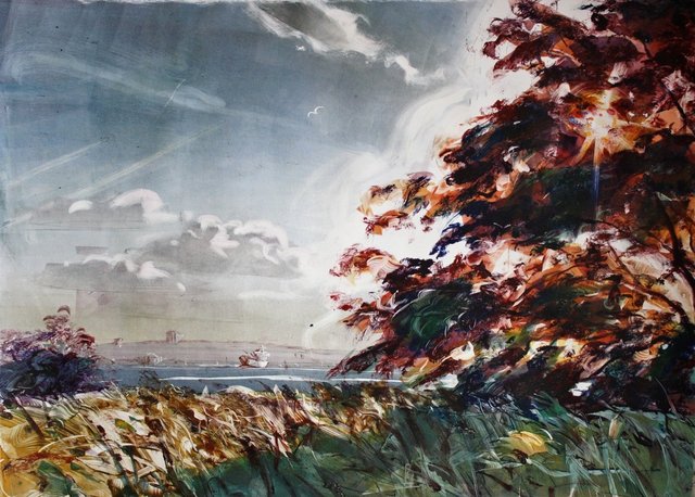 Late Summer Locust 22 x 30"