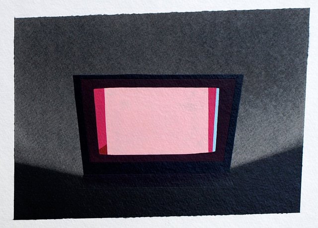 Not Too Distant Future 6, 2014, graphite and gouache on paper, ~6.5 x9”