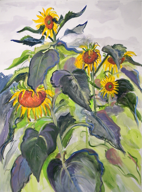 Sunflowers Up to The Sky watercolor 22x30.JPG