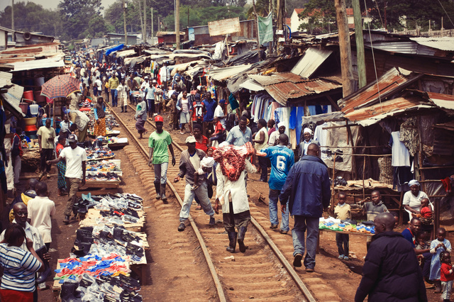 Sloppenwijk Kibera in Kenia