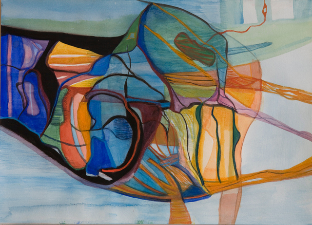 Inner Dwelling, Mixed Media on Paper, 10"x14"