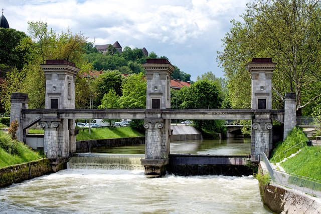Sluices in Ljubljanica river, Ljubljana