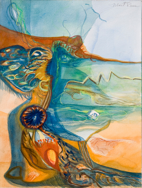 Cove, Mixed Media on Paper, 14"x10"