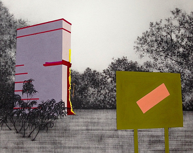 His & Hers, 2014, gouache and graphite on paper, 10 x 12" 