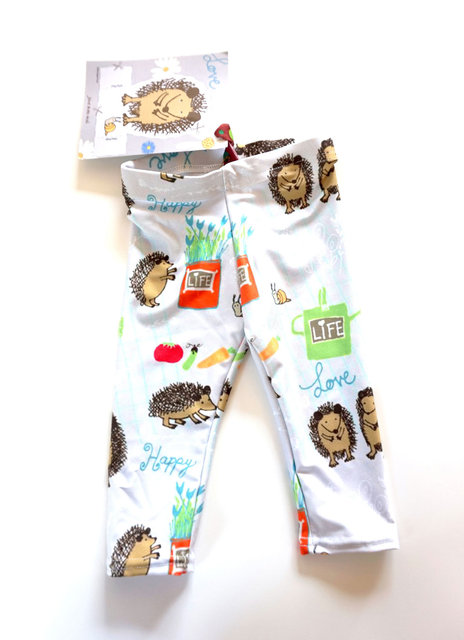 Baby leggings with my Hedgehog textil