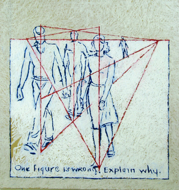 Explain Why, 2015, Oil pastel on Masonite panel, 50 x 48 in.