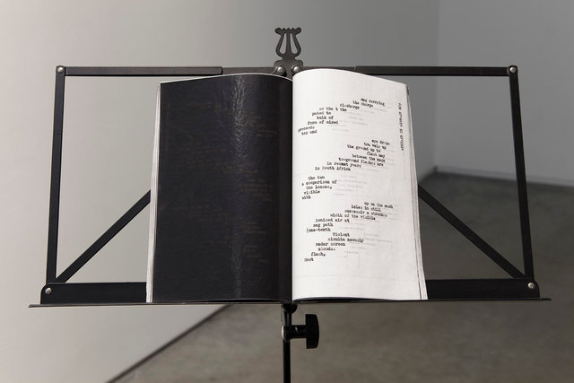Blue Hours, typewritten texts on carbon copy papers and dictionary papers, 2011 | Photo: Alexa Hoyer