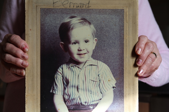 My name in a child's hand. My 3 year old self in my mother's hands once again..  Where  is he now?
