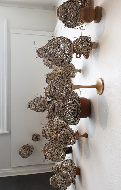 Installation made of wooden objects and rattan. 2015