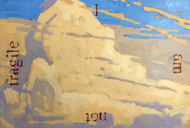 I am not fragile, 2016, Interior latex on plywood, 23 x 33 in,