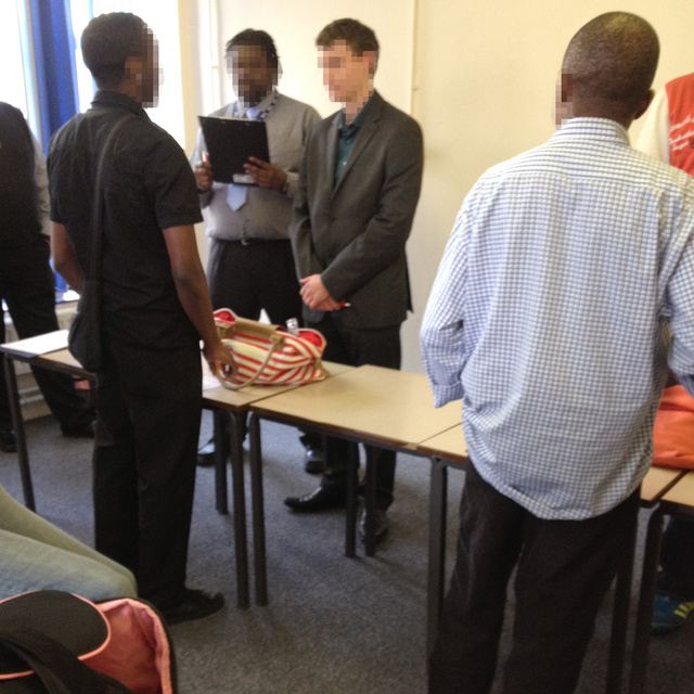 Bag searching training, Pitchford Street, 2012