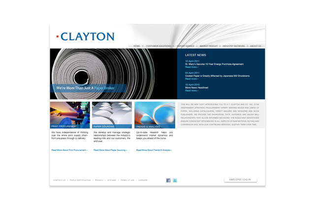 Clayton Paper Broker Web Design