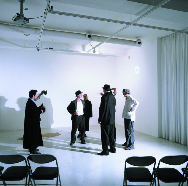 Full Moon Wish: Study of Waiting for Godot drawing projection, curtain, 2006