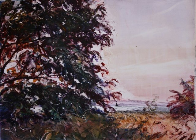 Locust with Tugboat 22 x 30"